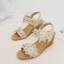 Bohemia Beige Street Wear Summer Womens Sandals 2022 Pearl Rhinestone Lace Flower 5 cm Wedges Open / Peep Toe Sandals