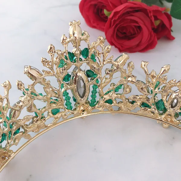 Mode Vert Cristal Faux Diamant Alliage Mariage Accessoire Cheveux Mariage 2022 Tiare