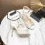 Charming Ivory Pearl Wedding Sandals 2020 Leather Ankle Strap 10 cm Stiletto Heels Open / Peep Toe Wedding Shoes