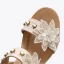 Bohemia Beige Street Wear Summer Womens Sandals 2022 Pearl Rhinestone Lace Flower 5 cm Wedges Open / Peep Toe Sandals
