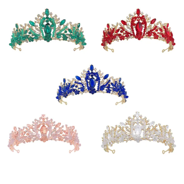 Mode Vert Cristal Faux Diamant Alliage Mariage Accessoire Cheveux Mariage 2022 Tiare
