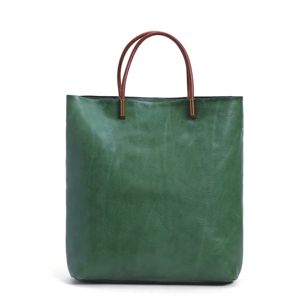 Vintage / Retro Brown Leather Casual Women's Bags Tote Bag Shoulder Bags 2022