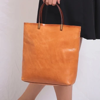 Vintage Retro Brown Leather Casual Women S Bags Tote Bag Shoulder Bags 2022
