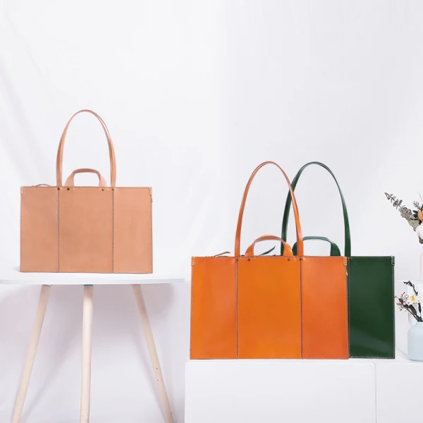 Fashion Orange Leather Street Wear Women's Bags Tote Bag Shoulder Bags 2022