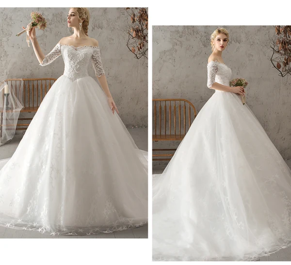 Abordable Ivoire Robe De Mariée 2018 Robe Boule En Dentelle Fleur Perle Faux Diamant Paillettes Dos Nu Chapel Train