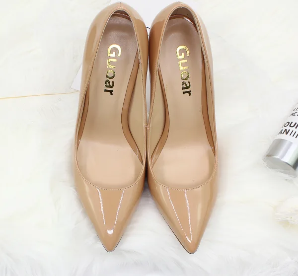 Eenvoudige Zwarte Kantoor OL Pumps 2020 Lakleer 12 cm Naaldhakken / Stiletto Spitse Neus Pumps