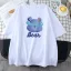 Summer Street Wear White Cartoon Loose T-Shirts 2021 Cotton Scoop Neck Short Sleeve Women's Tops