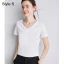 Modest / Simple Summer Casual OL White Regular T-Shirts 2021 Cotton V-Neck Short Sleeve Women's Tops T-shirt