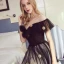 Chic / Beautiful Black Evening Dresses  2017 A-Line / Princess U-Neck Tulle Appliques Backless Evening Party Formal Dresses