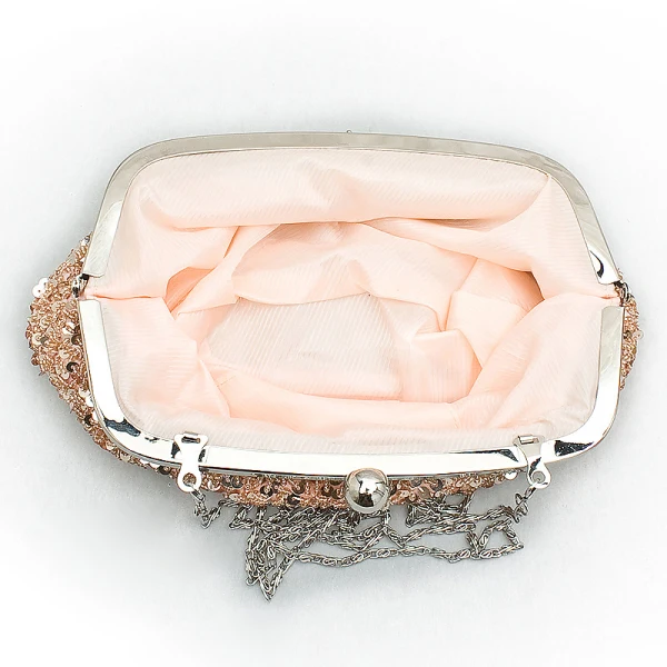 Chic / Beautiful Luxury / Gorgeous 2017 Champagne Red Silver Leaf Sequins Charmeuse Evening Party Outdoor / Garden Clutch Bags