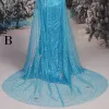Frozen Film Kostüm Himmelblau Abendkleider 2017 Mermaid U-Ausschnitt Tülle Rückenfreies Perlenstickerei Pailletten Abend Festliche Kleider