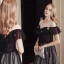 Chic / Beautiful Black Evening Dresses  2017 A-Line / Princess U-Neck Tulle Appliques Backless Evening Party Formal Dresses