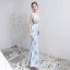 Charmant Sexy Argenté Fendue devant Robe De Soirée 2020 Trompette / Sirène V-Cou Longue Appliques Dos Nu Perlage Brodé Faux Diamant Cocktail Soirée Robe De Ceremonie