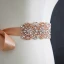 Luxury / Gorgeous Champagne Prom Sash 2020 Satin Metal Handmade  Beading Crystal Pearl Rhinestone Evening Party Accessories