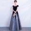Chic / Beautiful Black Floor-Length / Long Evening Dresses  2018 A-Line / Princess Zipper Up U-Neck Tulle Backless Beading Sequins Formal Dresses