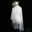 Romantique Charmant Ivoire Courte Voile De Mariée Fleur En Dentelle Chiffon Mariage Accessorize 2019