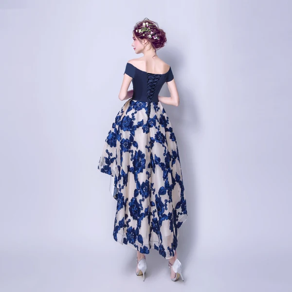 Chic / Beautiful Navy Blue 2017 Cocktail Dresses Tulle Embroidered Lace-up Cocktail Party Formal Dresses