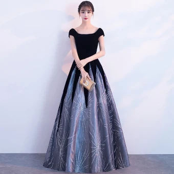 Chic Belle Noire Longue Robe De Soirée 2018 Princesse Fermeture Éclair U Cou Tulle Dos Nu Perlage Paillettes Robe De Ceremonie