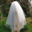 Élégant Romantique Blanche Courte Voile De Mariée 2020 Tulle Perlage Perle Mariage Accessorize