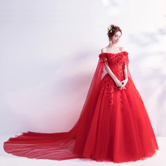Chic Beautiful Strapless Prom Dresses 2018 Floor Length Long Tulle Red Appliques Backless Beading Embroidered Ball Gown Prom Formal Dresses