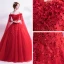 Chic / Beautiful Strapless Prom Dresses 2018 Floor-Length / Long Tulle Red Appliques Backless Beading Embroidered Ball Gown Prom Formal Dresses