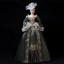 Vintage / Retro Medieval Clover Green Ball Gown Prom Dresses 2021 Long Sleeve Square Neckline Floor-Length / Long Handmade  Embroidered 3D Lace Flower Lace Satin Cosplay Prom Formal Dresses