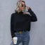 Ripped Black Knitting Women Sweaters 2021 High Neck Loose Cotton Casual Fall Winter Long Sleeve Street Wear Tops