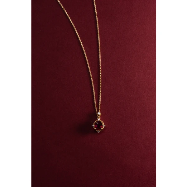 Vintage / Retro Prom Gold Necklaces Red Zircon Accessories 2023