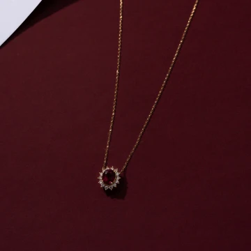 Sjarmerende Rhinestone Sterling Sølv Rød Zirkon Ball Halskjeder Tilbehør 2023