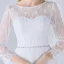 Chic / Belle Plage Robe De Mariée 2017 Blanche Princesse Longue Fendue devant Encolure Dégagée Manches Longues Dos Nu Perlage Ceinture En Dentelle Appliques Perle