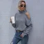 Ripped Black Knitting Women Sweaters 2021 High Neck Loose Cotton Casual Fall Winter Long Sleeve Street Wear Tops