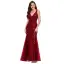 Chic / Beautiful Burgundy Sequins Evening Dresses 2023 Trumpet / Mermaid V-Neck Sleeveless Backless Floor-Length / Long Evening Party Formal Dresses