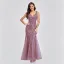 Chic / Beautiful Burgundy Sequins Evening Dresses 2023 Trumpet / Mermaid V-Neck Sleeveless Backless Floor-Length / Long Evening Party Formal Dresses