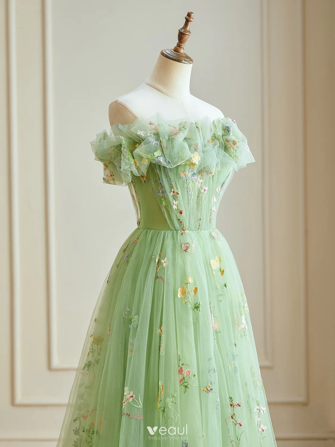 sachin and babi light blue dress Sage green fairy dress with tie in the back 🧚 main image 1