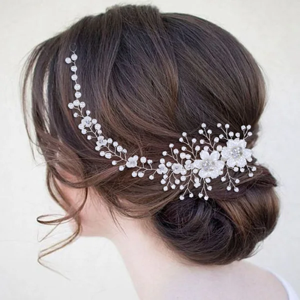 Fine Hvit Perle Rhinestone Bryllup Har Tilbehor 2023