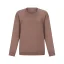 Casual Women Solid Color Brown Sweatshirts 2021 Loose Scoop Neck Long Sleeve Cotton Fall Winter Tops