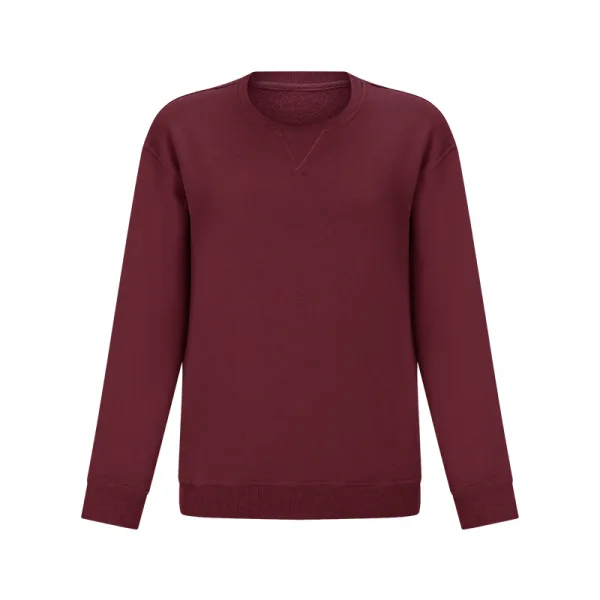 Casual Women Solid Color Brown Sweatshirts 2021 Loose Scoop Neck Long Sleeve Cotton Fall Winter Tops