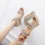 Romain Doré Soirée Tresser Sandales Femme 2022 5 cm Compensées Peep Toes / Bout Ouvert Sandales