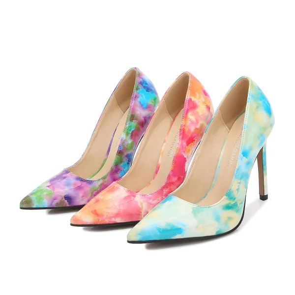 Chic / Beautiful Sky Blue Gradient-Color Prom Pumps 2023 11 cm Stiletto Heels Pointed Toe Pumps High Heels