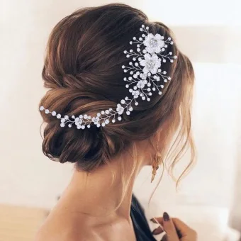 Fine Hvit Perle Rhinestone Bryllup Har Tilbehor 2023