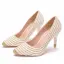 Elegante Goud Rhinestone Parel Bruidsschoenen 2025 9 cm Naaldhakken / Stiletto Spitse Neus Huwelijk Pumps Hoge Hakken