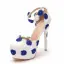 Elegant Pearl Lace Flower White Prom Womens Sandals 2023 14 cm Stiletto Heels Round Toe Sandals High Heels