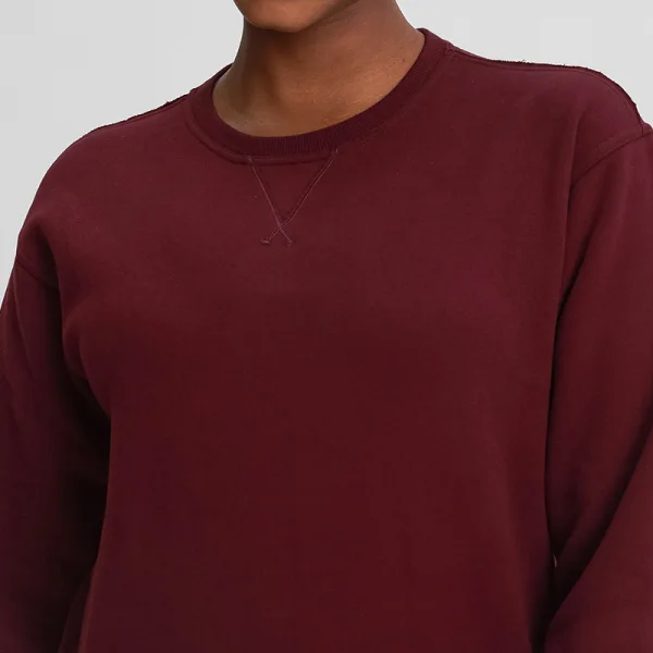Casual Women Solid Color Brown Sweatshirts 2021 Loose Scoop Neck Long Sleeve Cotton Fall Winter Tops