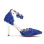 Élégant Blanche Perle En Dentelle Fleur Chaussure De Mariée 2023 Bride Cheville 9 cm Talons Aiguilles À Bout Pointu Mariage Talons Hauts