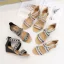 Romain Doré Soirée Tresser Sandales Femme 2022 5 cm Compensées Peep Toes / Bout Ouvert Sandales