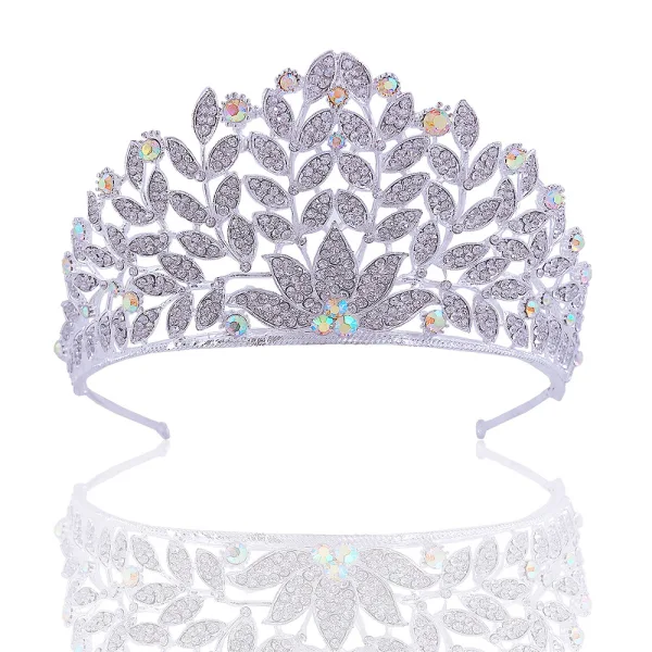 Baroque Silver Rhinestone Alloy Bridal Hair Accessories Wedding Tiara 2022