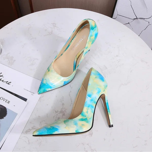 Chic / Beautiful Sky Blue Gradient-Color Prom Pumps 2023 11 cm Stiletto Heels Pointed Toe Pumps High Heels