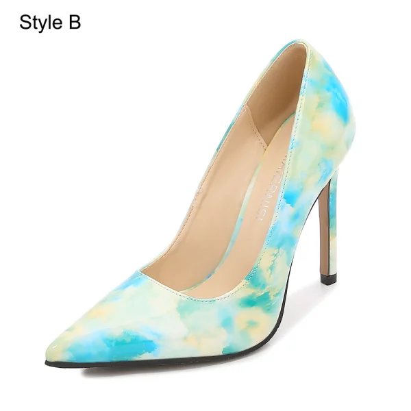 Chic / Beautiful Sky Blue Gradient-Color Prom Pumps 2023 11 cm Stiletto Heels Pointed Toe Pumps High Heels