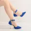 Élégant Blanche Perle En Dentelle Fleur Chaussure De Mariée 2023 Bride Cheville 9 cm Talons Aiguilles À Bout Pointu Mariage Talons Hauts