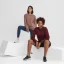 Casual Women Solid Color Brown Sweatshirts 2021 Loose Scoop Neck Long Sleeve Cotton Fall Winter Tops